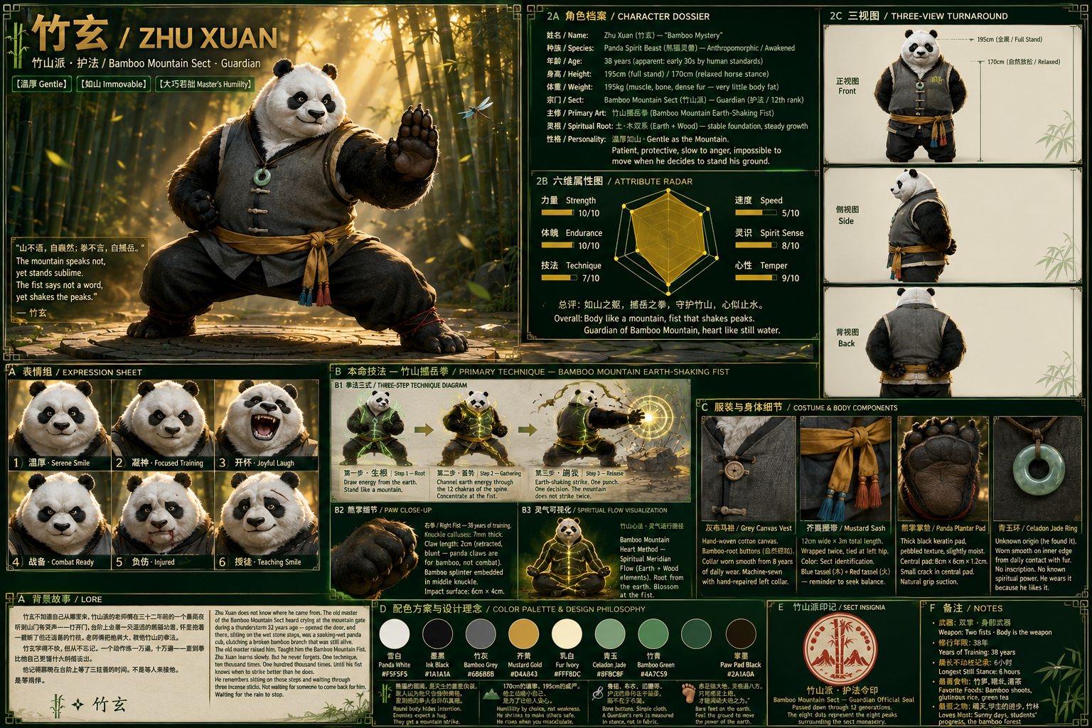 Panda guardian character board